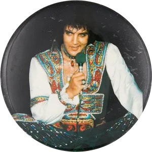 Elvis Presley Performingin Jumpsuit PNG Image