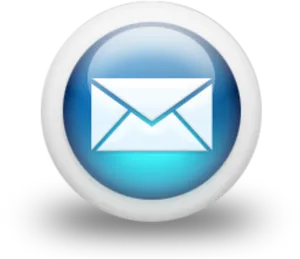 Email Icon Glowing Blue PNG Image