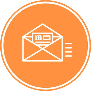 Email Icon Orange Background PNG Image