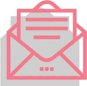 Email Icon Pink Outline PNG Image