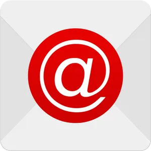 Email Icon Redand White PNG Image