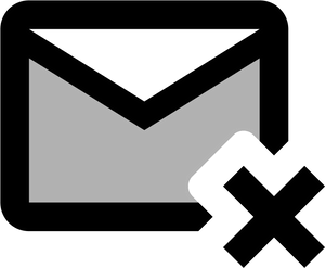 Email Icon With Cancel Symbol PNG