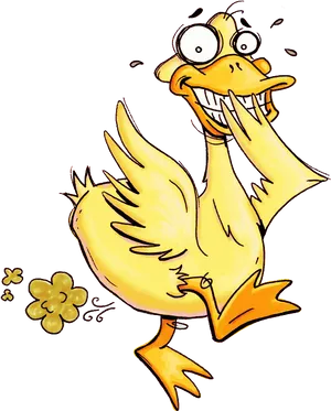 Embarrassed Duck Farting PNG Image