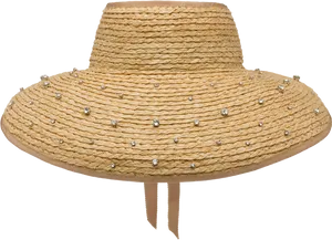 Embellished Straw Hat Product Photo PNG Image