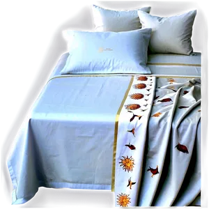 Embroidered Bed Sheet Png Ata PNG Image