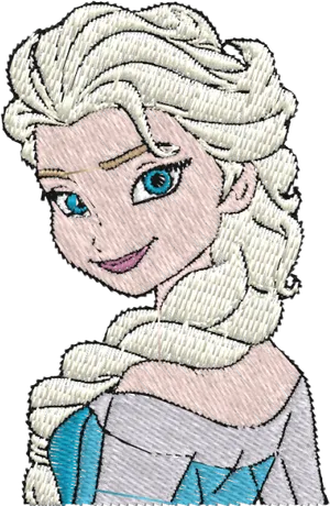 Embroidered Character Portrait Frozen PNG Image