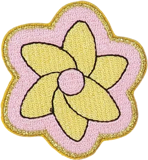 Embroidered Daffodil Patch PNG Image