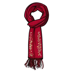 Embroidered Red Scarf Png Wmp PNG Image