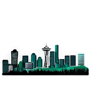 Emerald City Seattle Skyline Png Wtr PNG Image