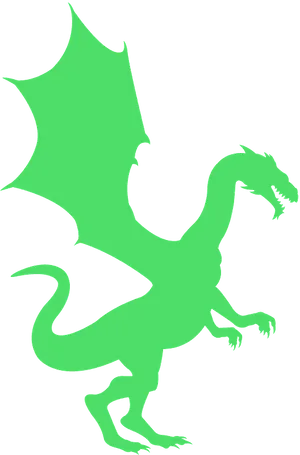 Emerald Dragon Silhouette PNG Image