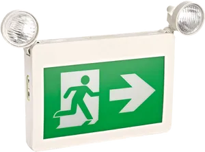 Emergency Exit Signwith Lights PNG Image