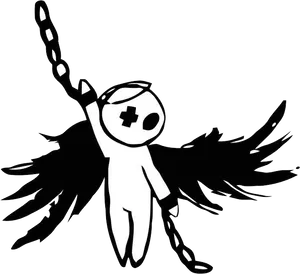 Emo Angel Graphic Art PNG Image