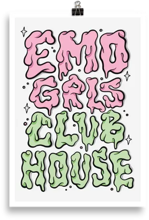 Emo Girls Clubhouse Sign PNG Image