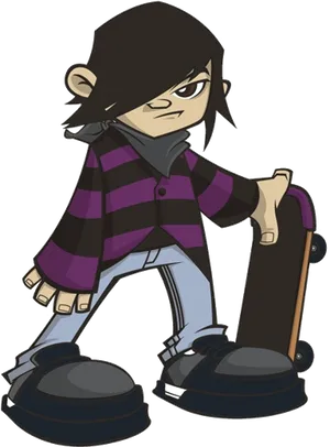 Emo Skater Character Illustration PNG Image