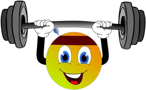 Emoji Lifting Weights PNG Image