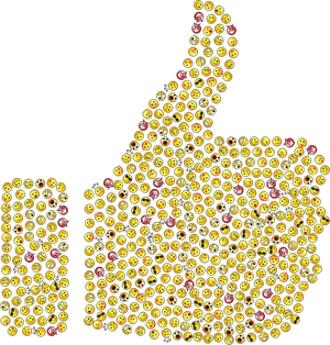 Emoji Mosaic Thumbs Up PNG Image