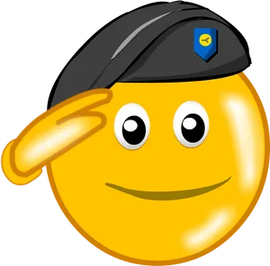 Emoji Salutingwith Beret PNG Image