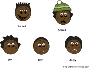 Emotion Faces Collection PNG Image