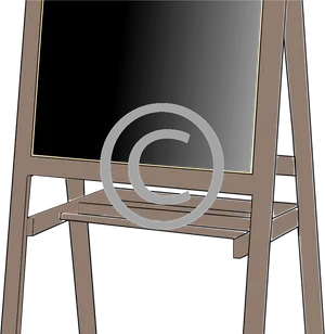 Empty Blackboardon Easel PNG Image