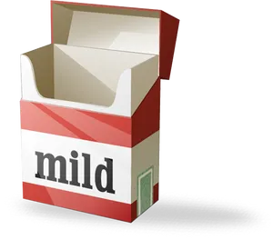 Empty Cigarette Pack Mild Brand PNG Image