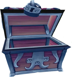 Empty Open Treasure Chest PNG Image