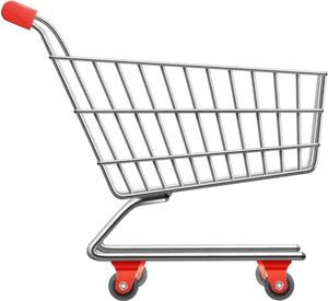 Empty Shopping Cart Black Background PNG Image