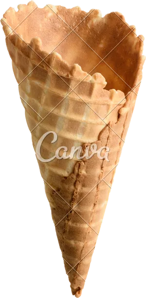 Empty_ Waffle_ Cone_ Isolated_ Background PNG Image