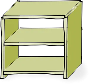 Empty Wooden Bookshelf Illustration PNG Image