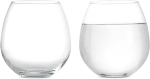 Emptyand Full Water Glasses PNG Image