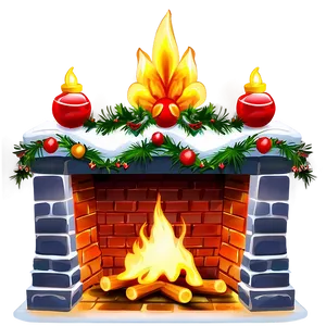 Enchanted Christmas Fireplace Scene Png Bmm62 PNG Image