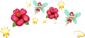 Enchanted Fairiesand Flowers PNG Image