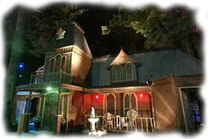 Enchanted Forest Mansion Night PNG Image