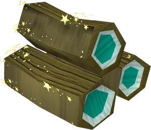 Enchanted Gem Logs3 D Graphic PNG Image