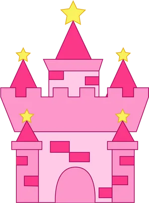 Enchanted Pink Castle Silhouette PNG Image