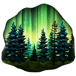 Enchanting Aurora Forest View Png Xng PNG Image