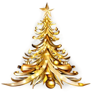 Enchanting Gold Christmas Tree Night Png 19 PNG Image