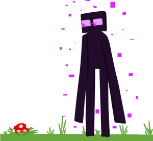 Endermanin Pixel Art Scene PNG Image