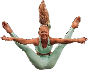 Energetic Aerobics Jump PNG Image