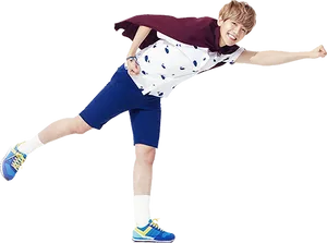 Energetic Young Man Running Pose PNG Image