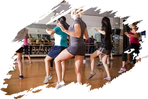 Energetic Zumba Class Session PNG Image