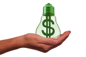 Energy Cost Concept Lightbulb PNG Image