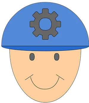 Engineer Emojiwith Hard Hatand Gear PNG Image