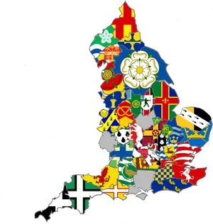 England Heraldic Map PNG Image