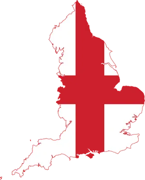 England Mapwith Flag PNG Image