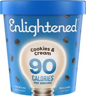 Enlightened Cookies Cream Ice Cream PNG Image