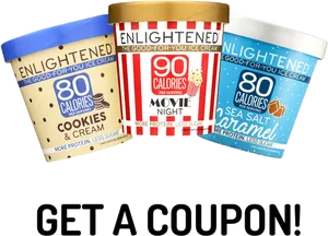 Enlightened Ice Cream Coupon Advertisement PNG Image