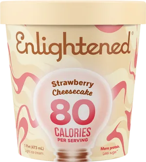 Enlightened Strawberry Cheesecake Ice Cream PNG Image