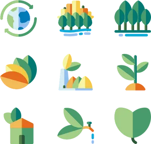 Environmental Icons Set PNG Image