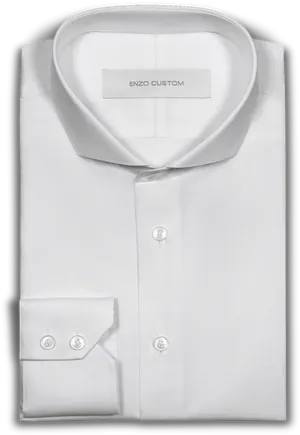 Enzo Custom White Dress Shirt PNG Image