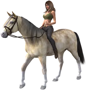 Equestrian Rideron Palomino Horse PNG Image